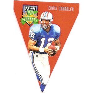 1996 Playoff Contenders Pennants #100 Chris Chandler Houston Oilers